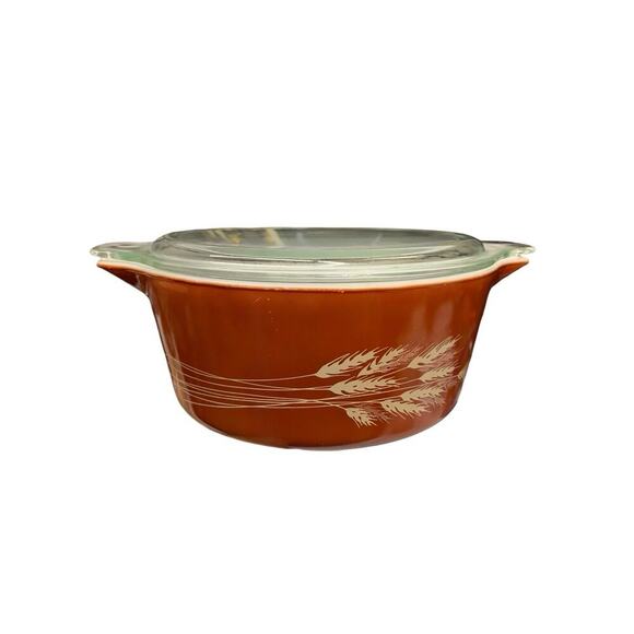 Pyrex Autumn Harvest Wheat Casserole Dish Set of Three 473-B 474-B 475-B - Picture 11 of 14